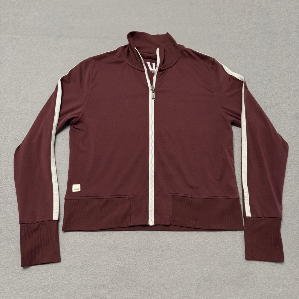 Vuori Eclipse Track Jacket Womens Small Burgundy Full Zip Activewear VW217